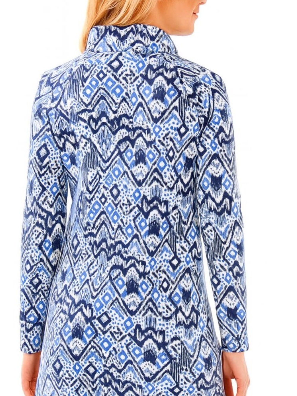 Lily Pulitzer Blue & White Skipper Dress in Oh My COD 1/2 Zip Pop Over Size XL - Picture 2 of 10
